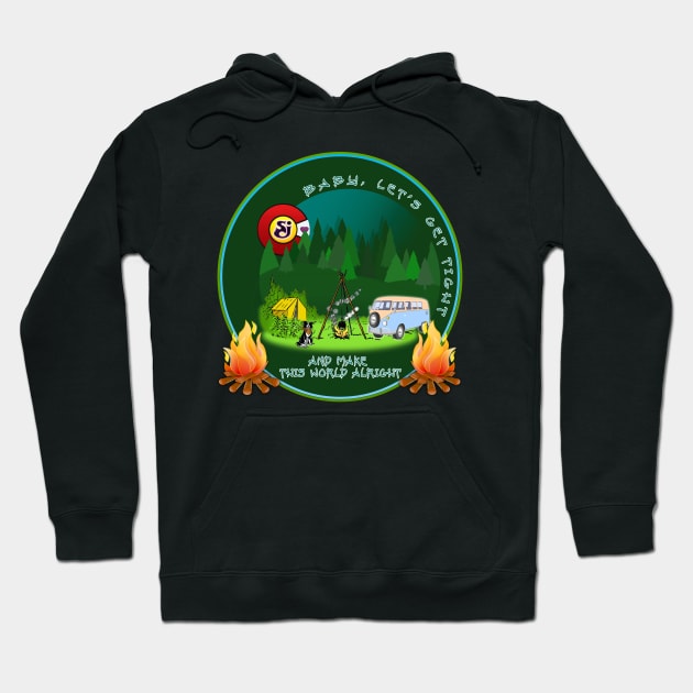 GET TIGHT - SCI - String Cheese Incident - Camping Bonfire Hoodie by Shayna